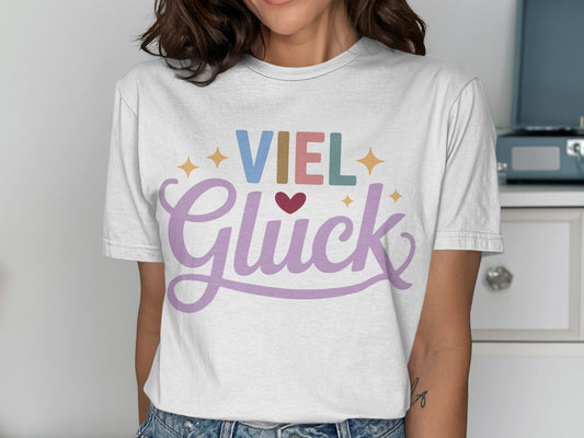 Viel Glück Graphic Tee Casual Shirt for Women