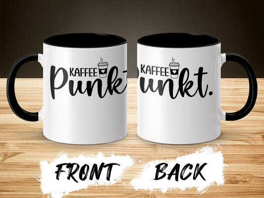 Coffee Mug with Fun Kaffee Punkt Design on Both Sides