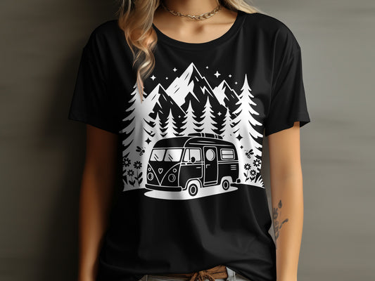 Scenic Van Adventure Among Mountains T-shirt