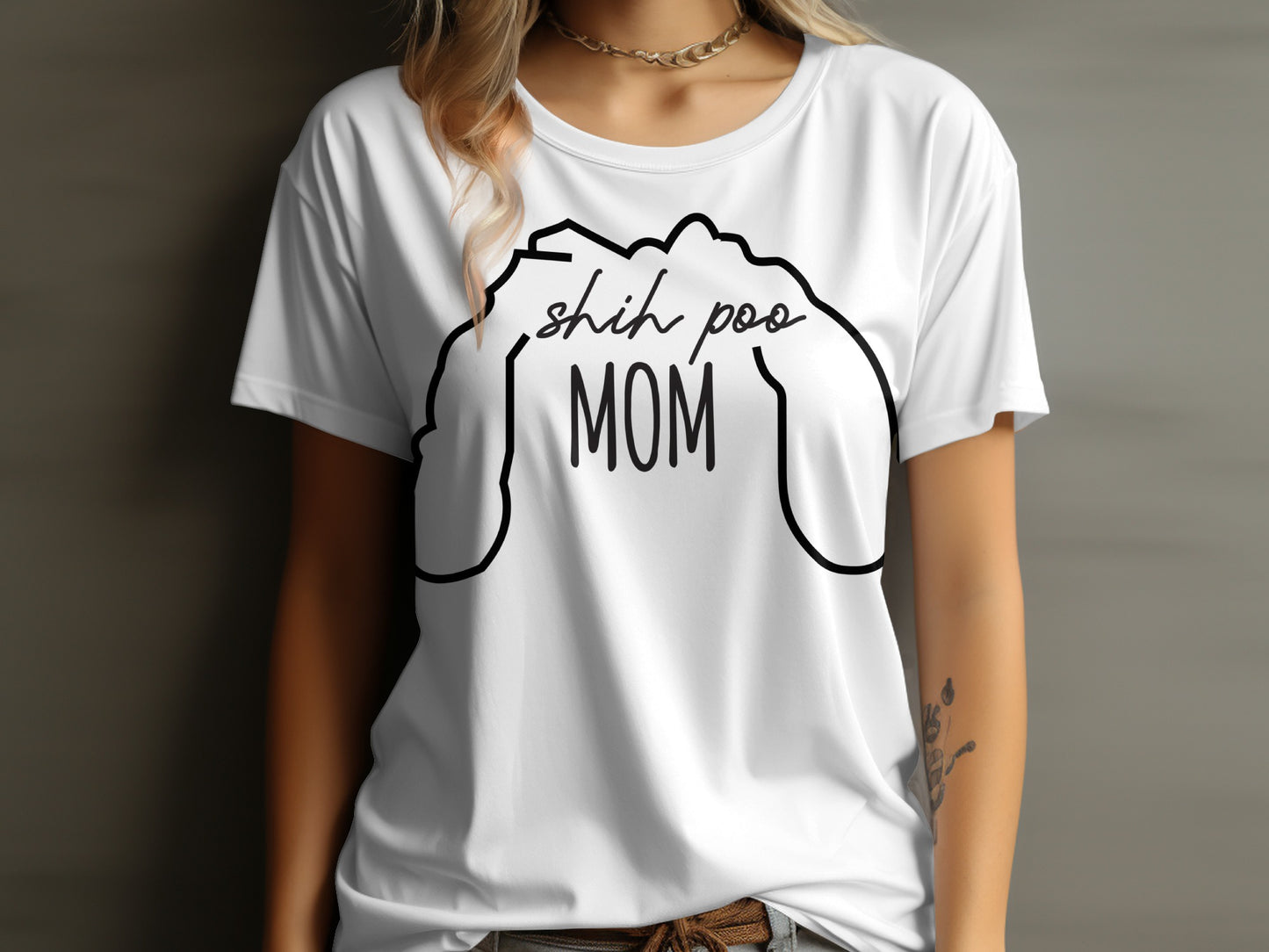 Shih Poo Mom Graphic Tee for Pet Lovers