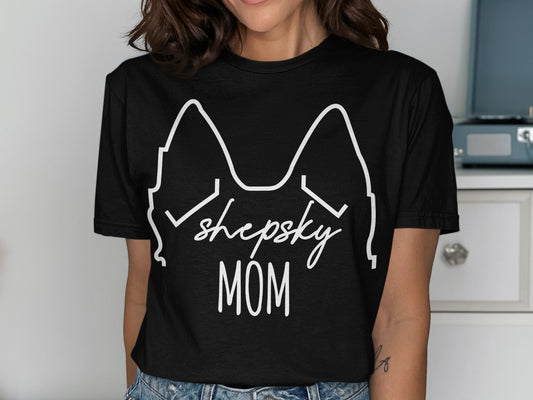 Shepsky Mom Graphic Tee Ideal for Dog Lover