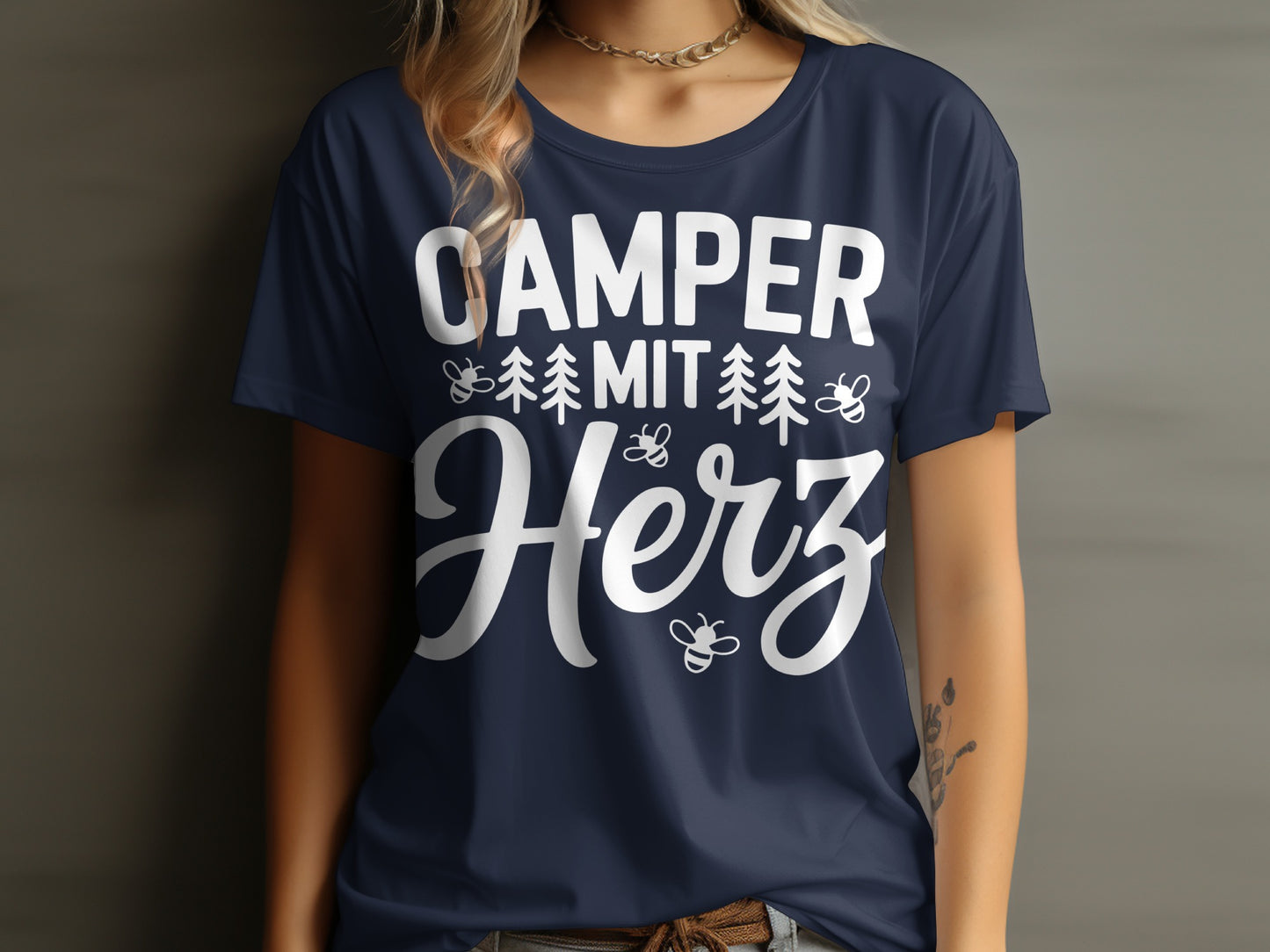 Camper Mit Herz Graphic T-shirt for Outdoor Lovers