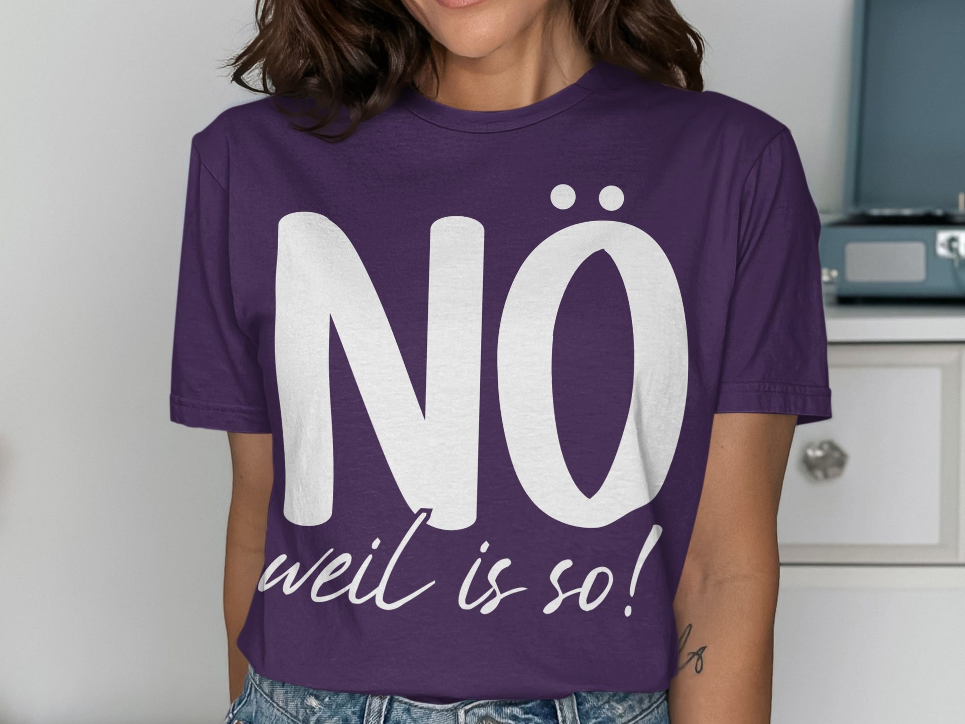 NO weil is so purple graphic shirt
