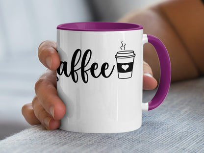 Coffee Mug with Purple Handle for Coffee Lovers