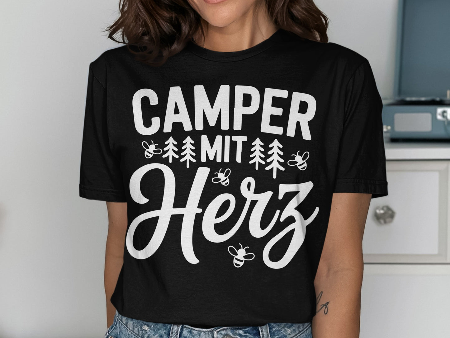 Camper Mit Herz Tee Shirt Stylish and Comfortable