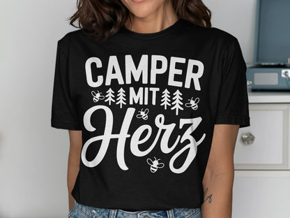 Camper Mit Herz Tee Shirt Stylish and Comfortable