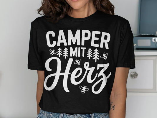 Camper Mit Herz Tee Shirt Stylish and Comfortable