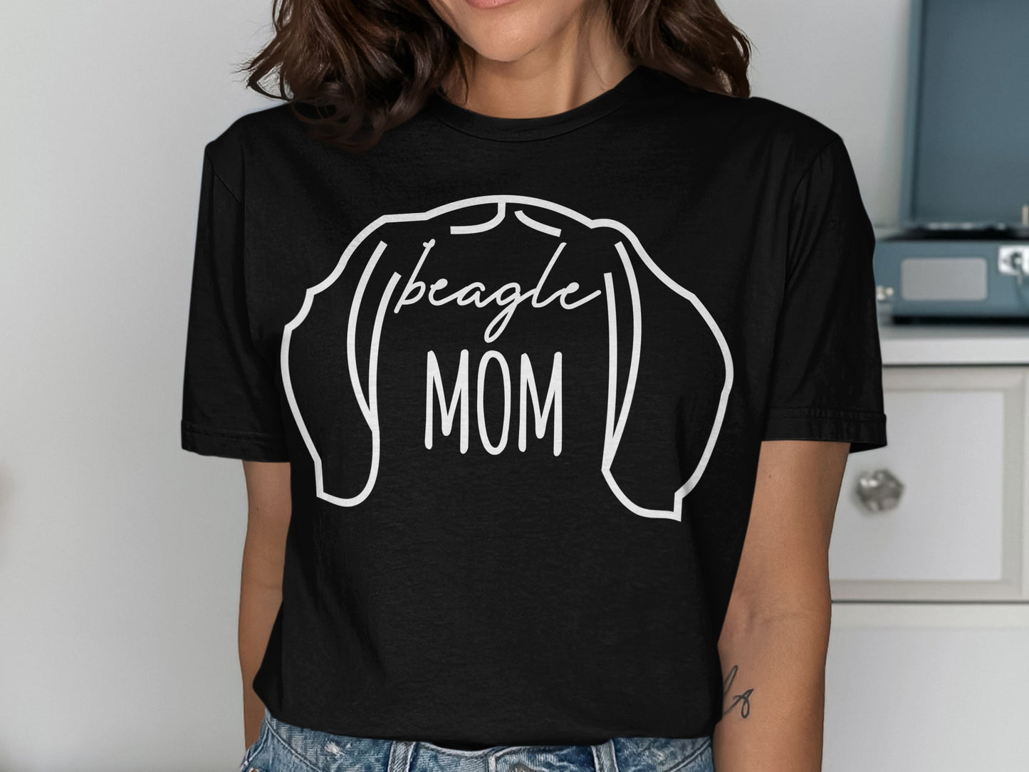 Beagle Mom Graphic Design Casual Tee Shirt