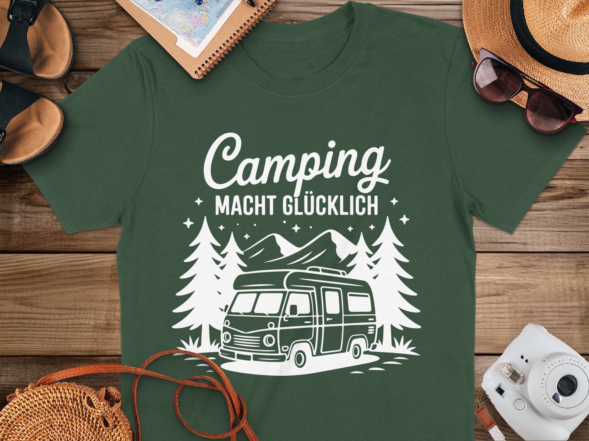 Camping Macht Glücklich Van and Forest Graphic Shirt