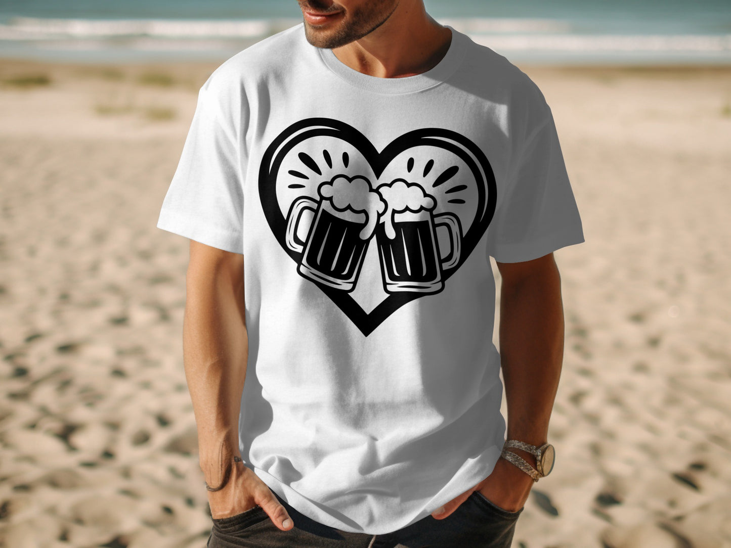 Beach Day Cheers Heart Graphic Shirt
