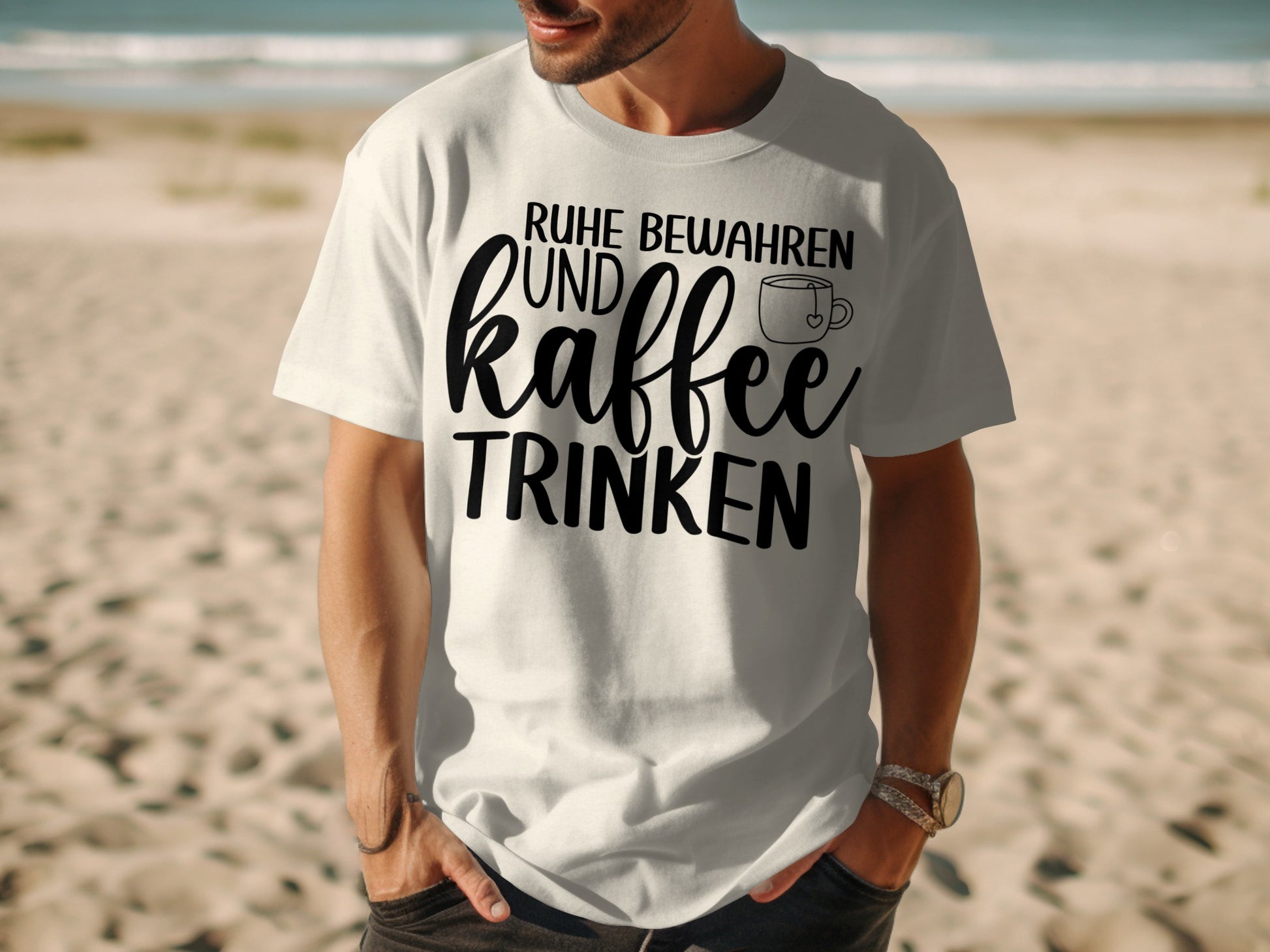 Ruhe bewahren und Kaffee trinken T-shirt