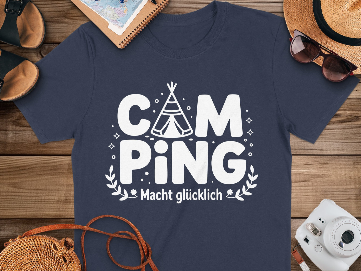 Camping Macht Glücklich Graphic Tee Shirt