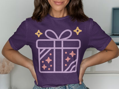 Stylish Graphic T-shirt with Gift Box Design