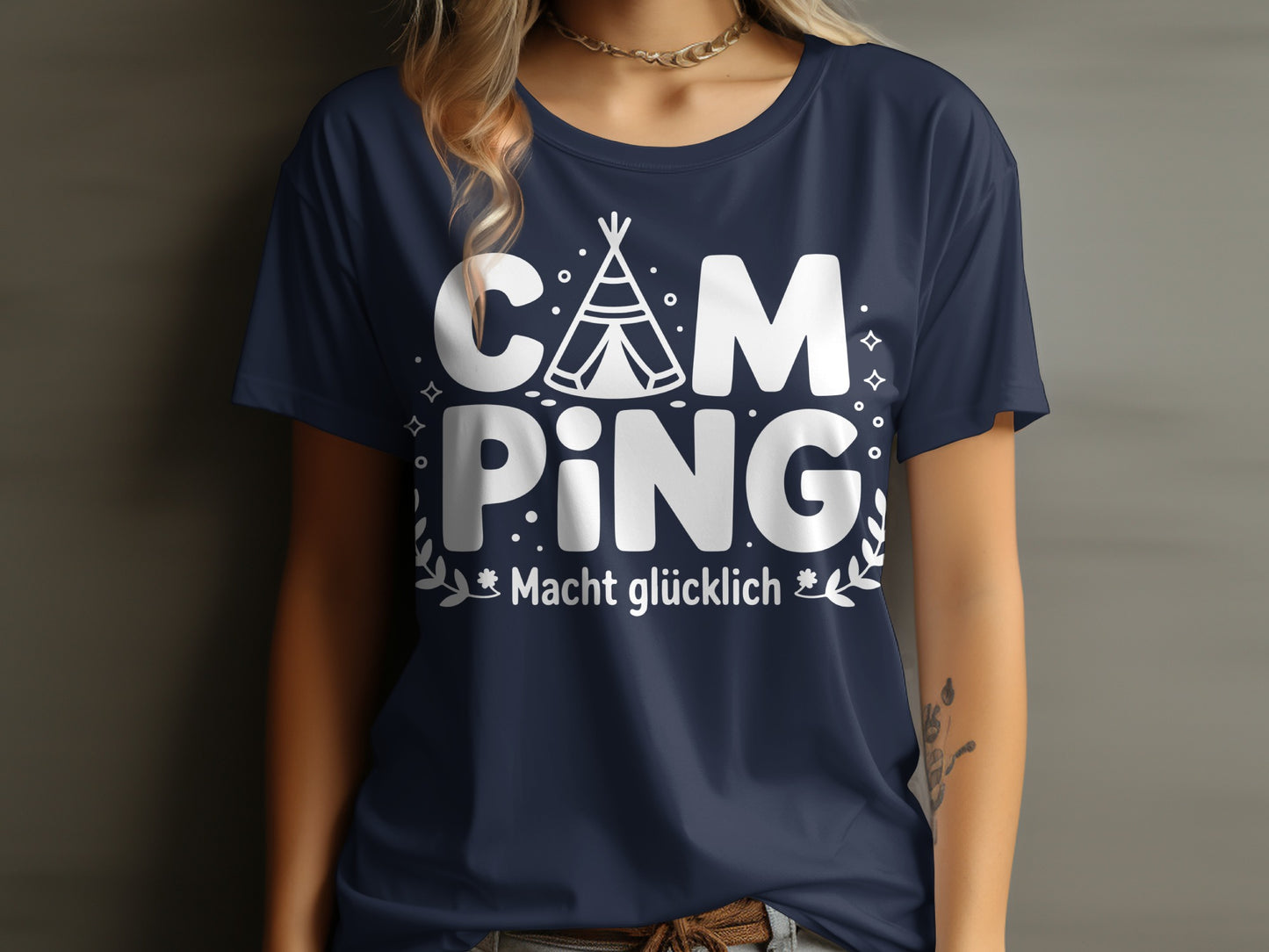 Camping Macht Glücklich Graphic Printed T-shirt