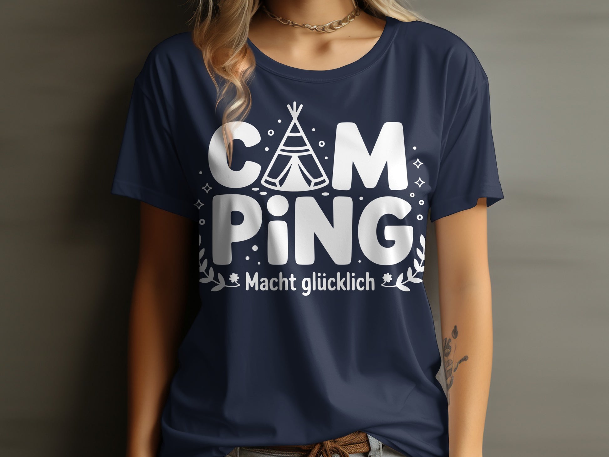 Camping Macht Glücklich Graphic Printed T-shirt