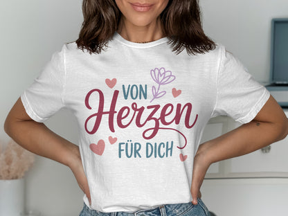 Von Herzen Für Dich White Graphic Tee