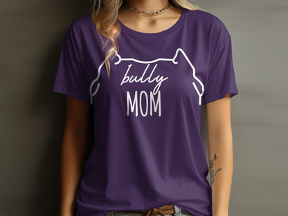 Stylish Bully Mom Graphic Tee for Dog Lovers