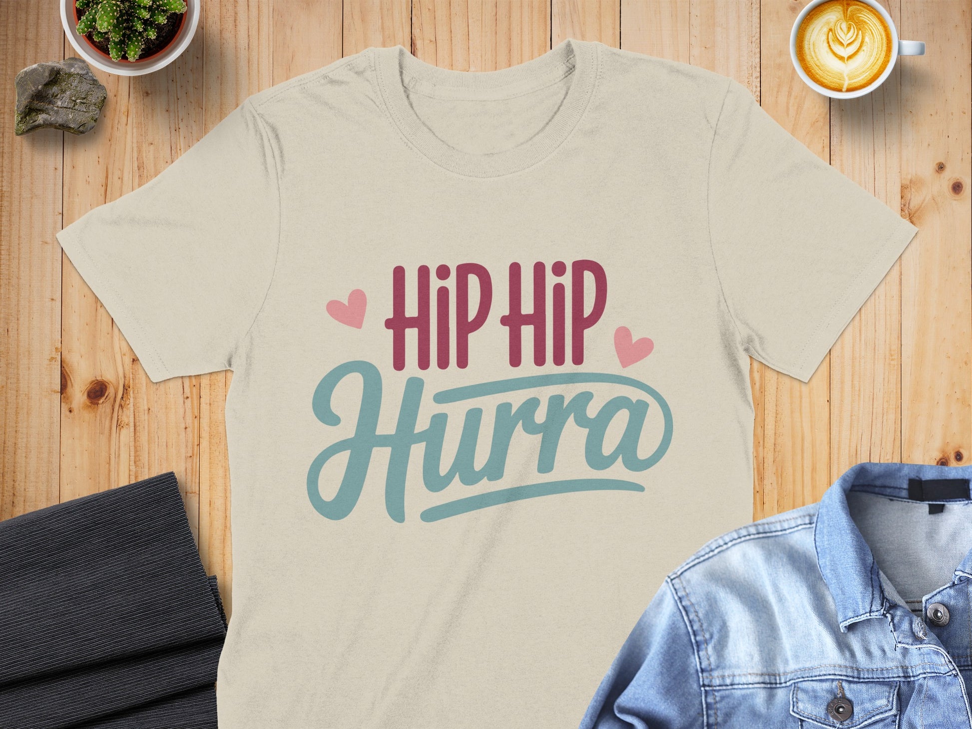 Hip Hip Hurra Graphic Tee for a Fun Look