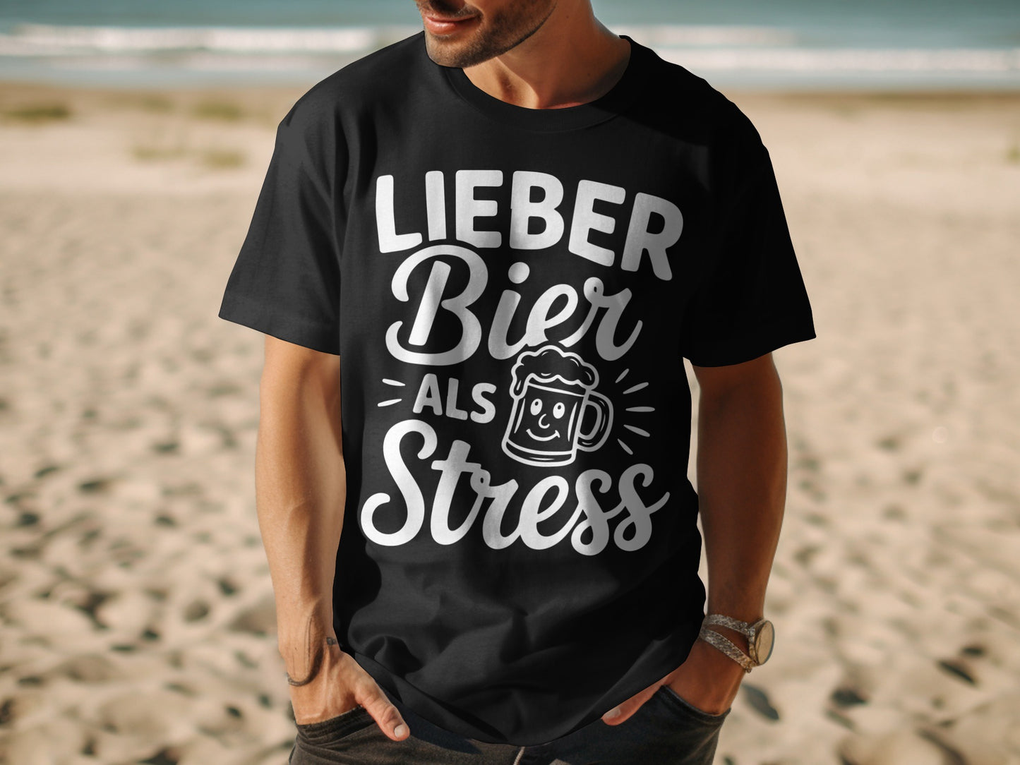 Lieber Bier Als Stress Fun Graphic T-Shirt