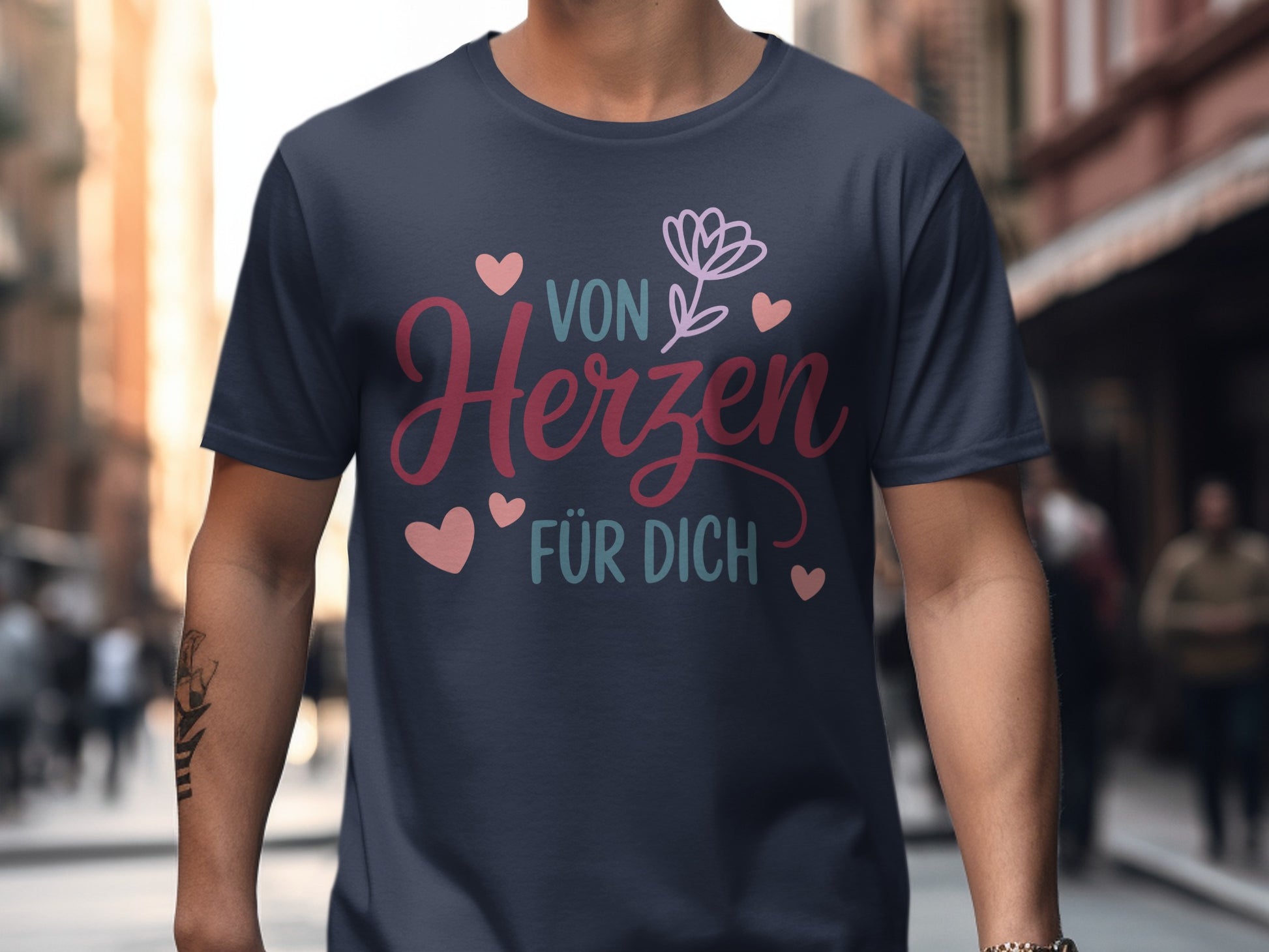 Von Herzen für Dich T-shirt with Heart Design