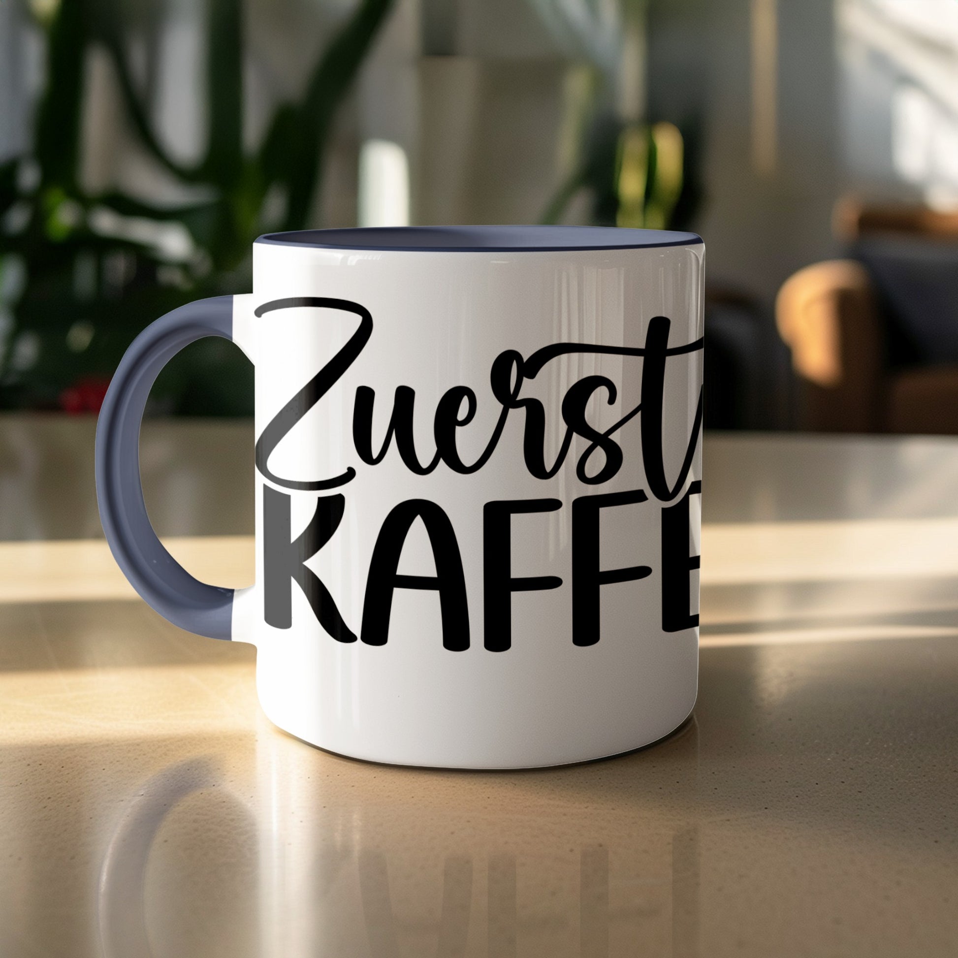 Zuerst Kaffe Mug with Unique Bold Lettering Design