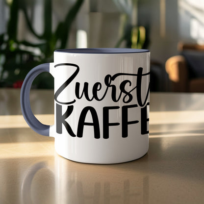 Zuerst Kaffe Mug with Unique Bold Lettering Design