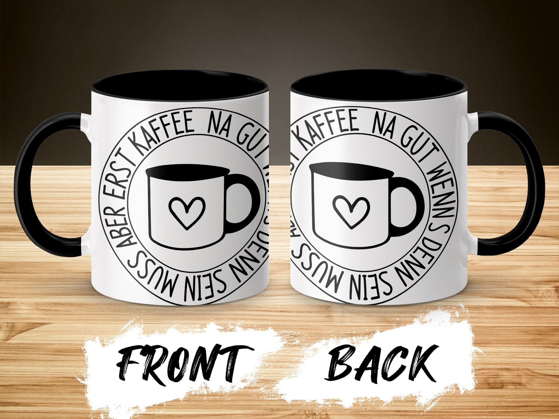 German Coffee Enthusiast Mug with Heart Logo