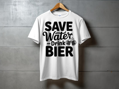 Save Water Drink Bier Fun T-shirt with Humorous Message