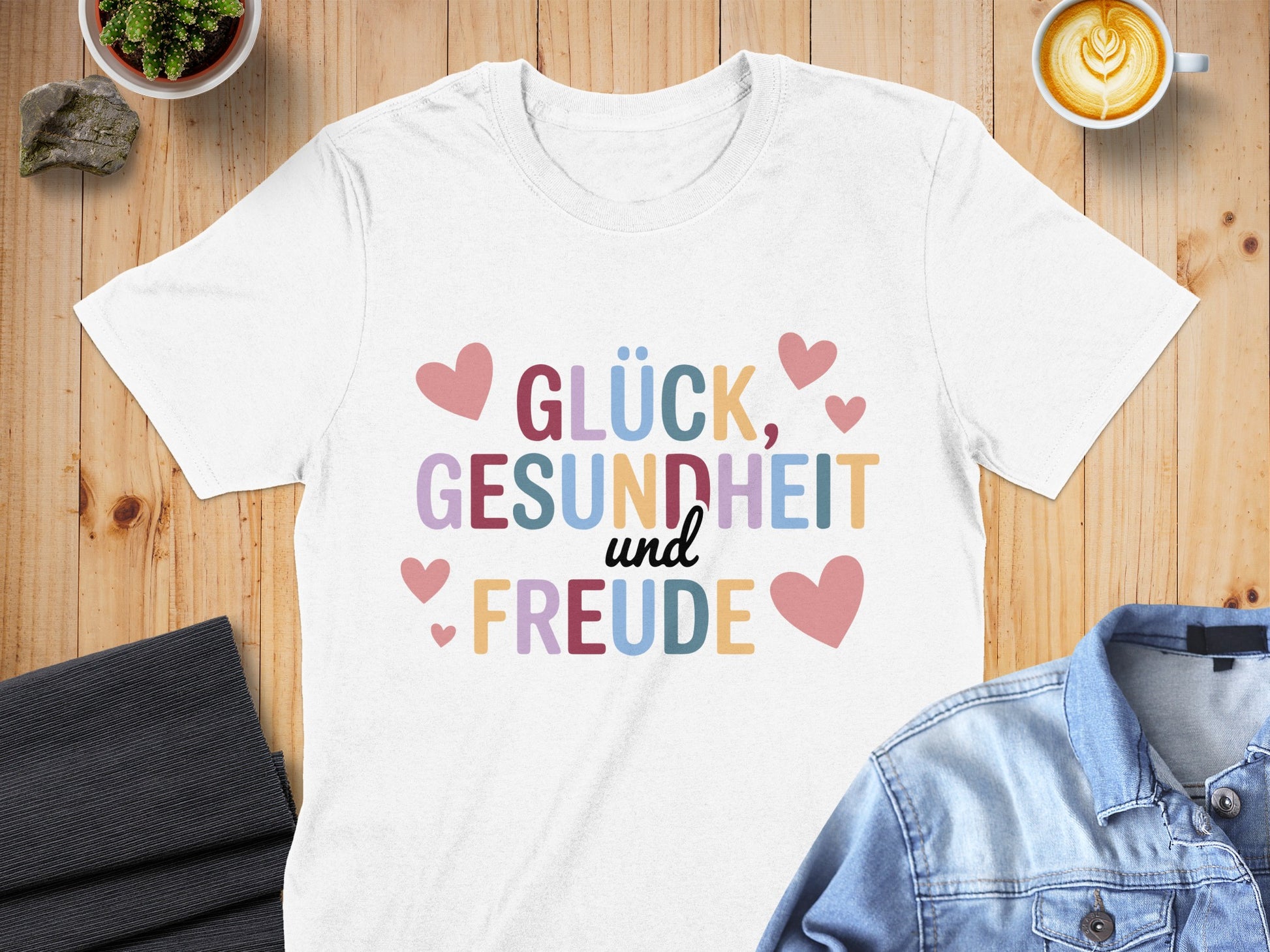 Glück Gesundheit und Freude Graphic Tee