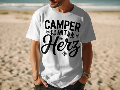 Camper Mit Herz Design Tee Shirt
