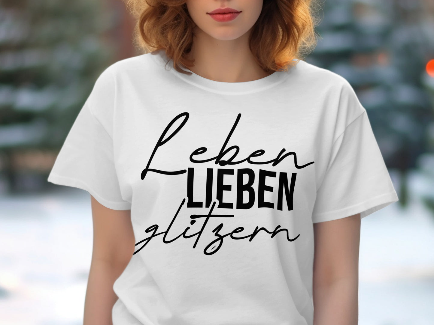 Leben Lieben Glitzern Graphic Tee Product
