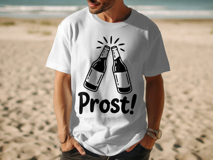 Prost! Two Beer Bottles Clinking Graphic T-Shirt