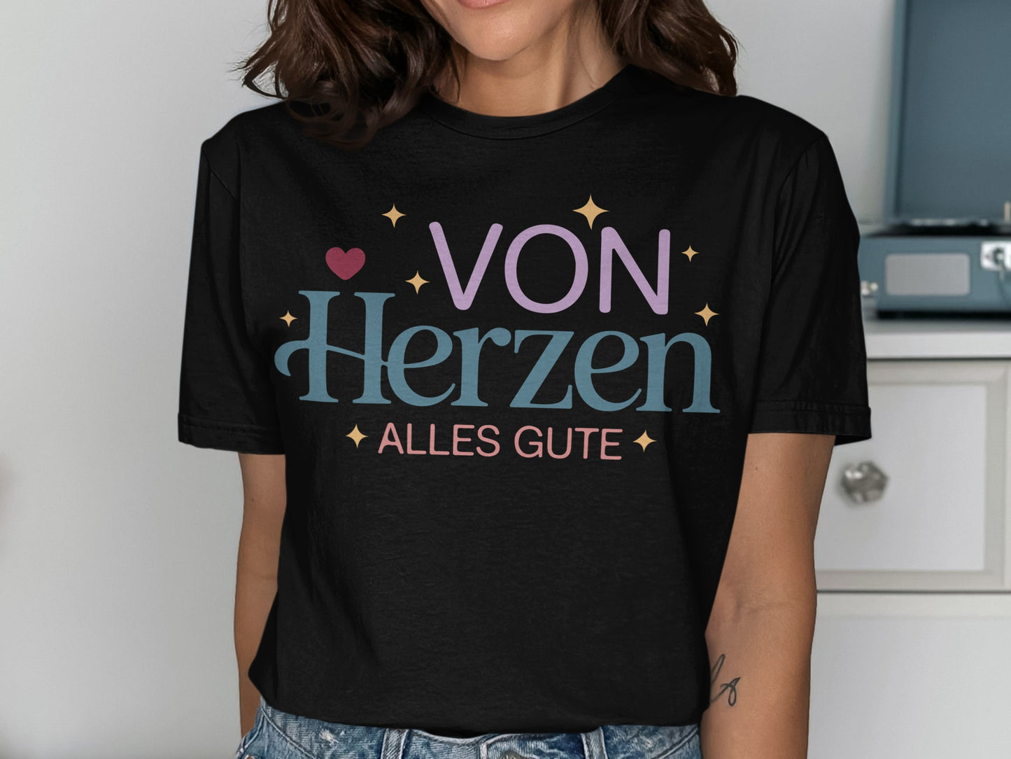 Von Herzen Alles Gute Black T-Shirt