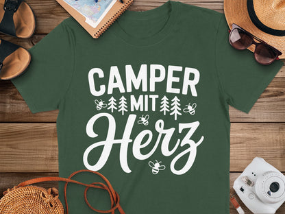 Camper Mit Herz Printed T Shirt Outdoor Apparel