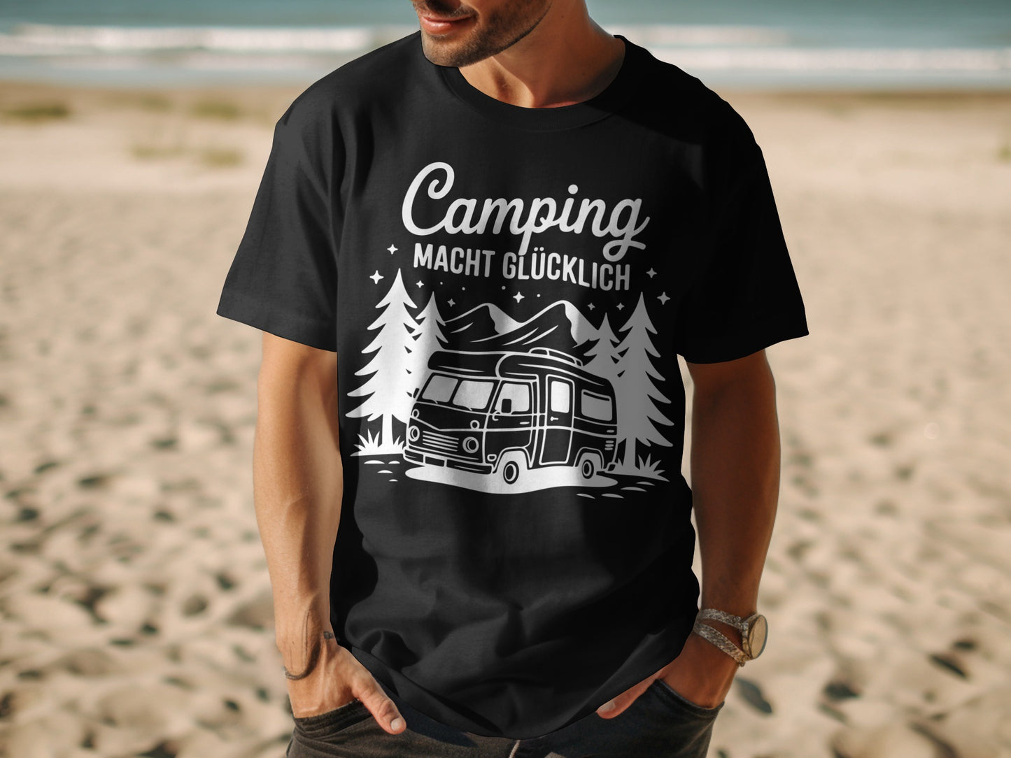 Camping Macht Glücklich Van Outdoor Shirt