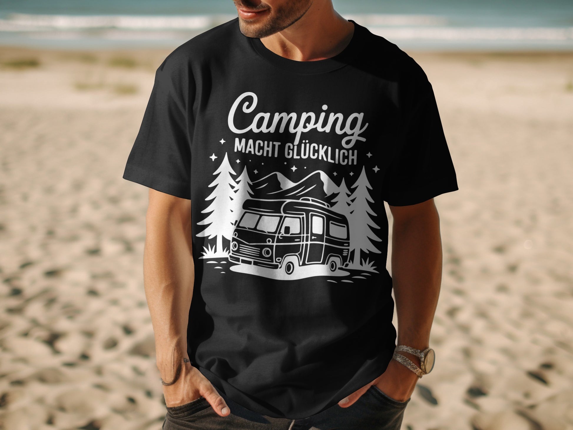 Camping Macht Glücklich Van Outdoor Shirt