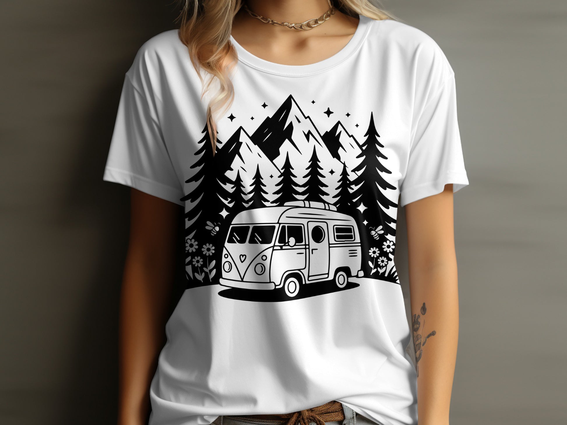 Scenic Mountain Forest Camper Graphic Tee