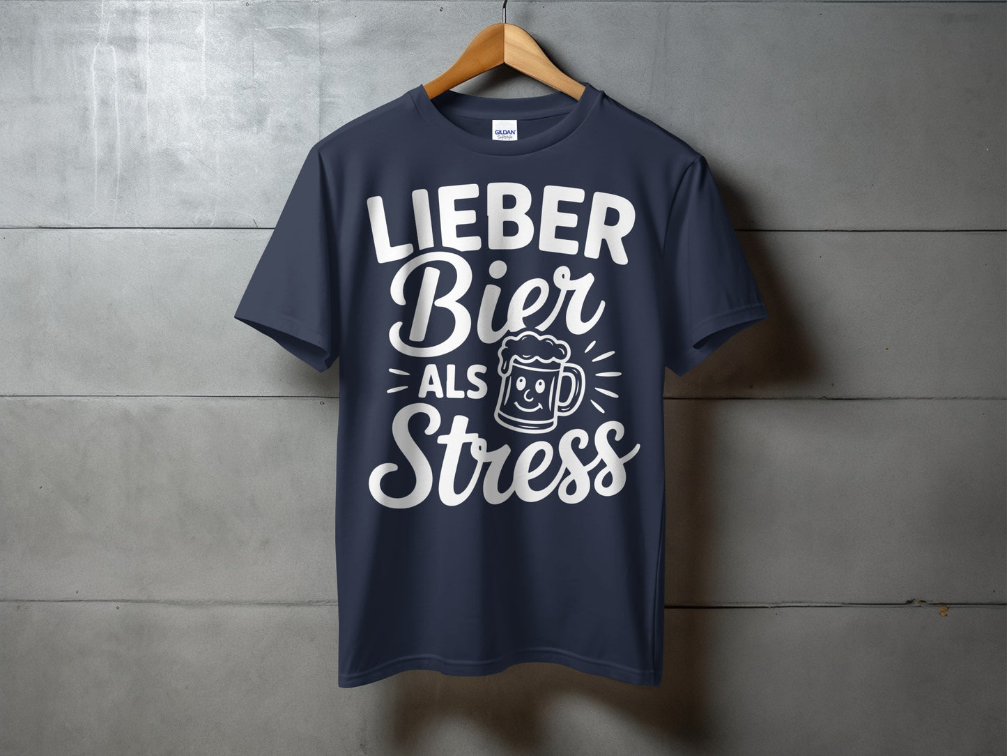 LIEBER Bier ALS Stress Shirt with Fun Beer Mug Design