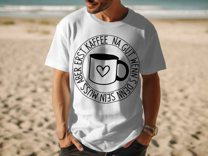Cool Design Black and White Mug Print T-Shirt