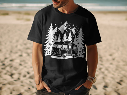Vintage Camper Van Adventure Graphic T-shirt