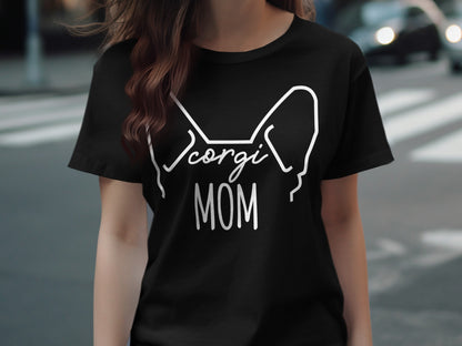 Stylish Corgi Mom Graphic Tee for Dog Lovers