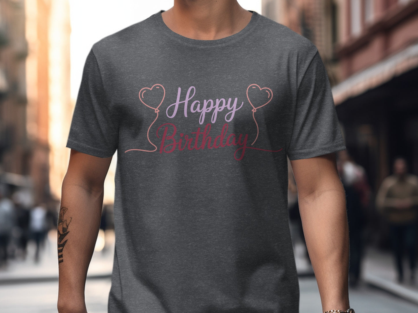 Happy Birthday T-shirt with Heart Designs