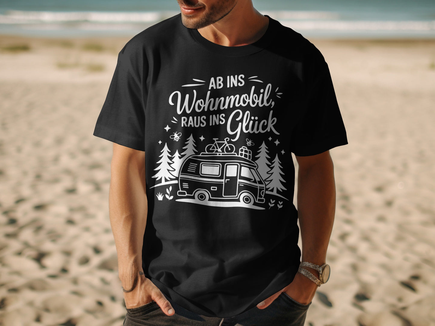 Ab ins Wohnmobil raus ins Glück graphic t-shirt