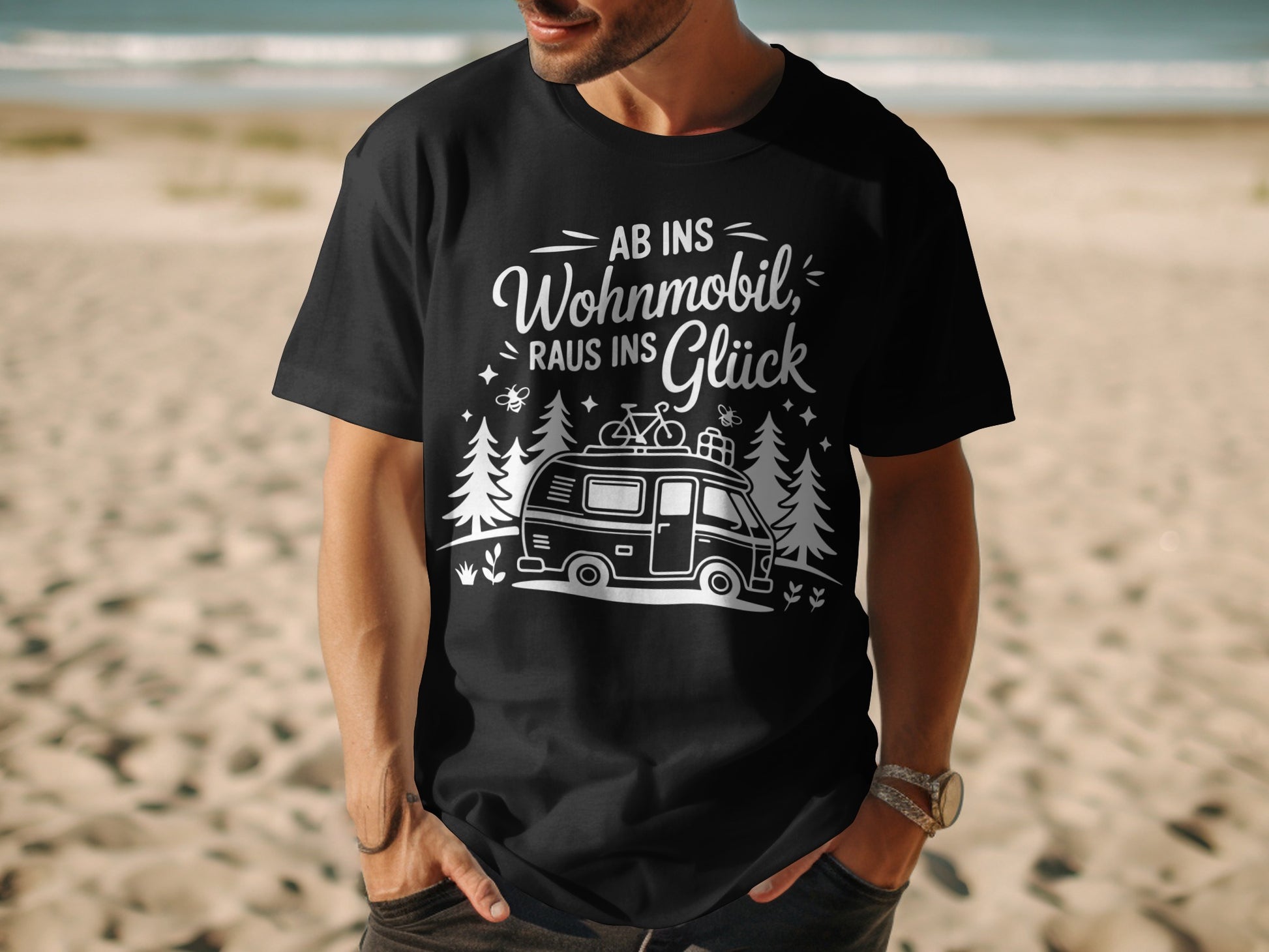 Ab ins Wohnmobil raus ins Glück graphic t-shirt