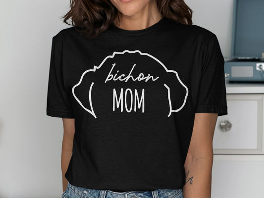 Bichon Mom Black Graphical Tee Product