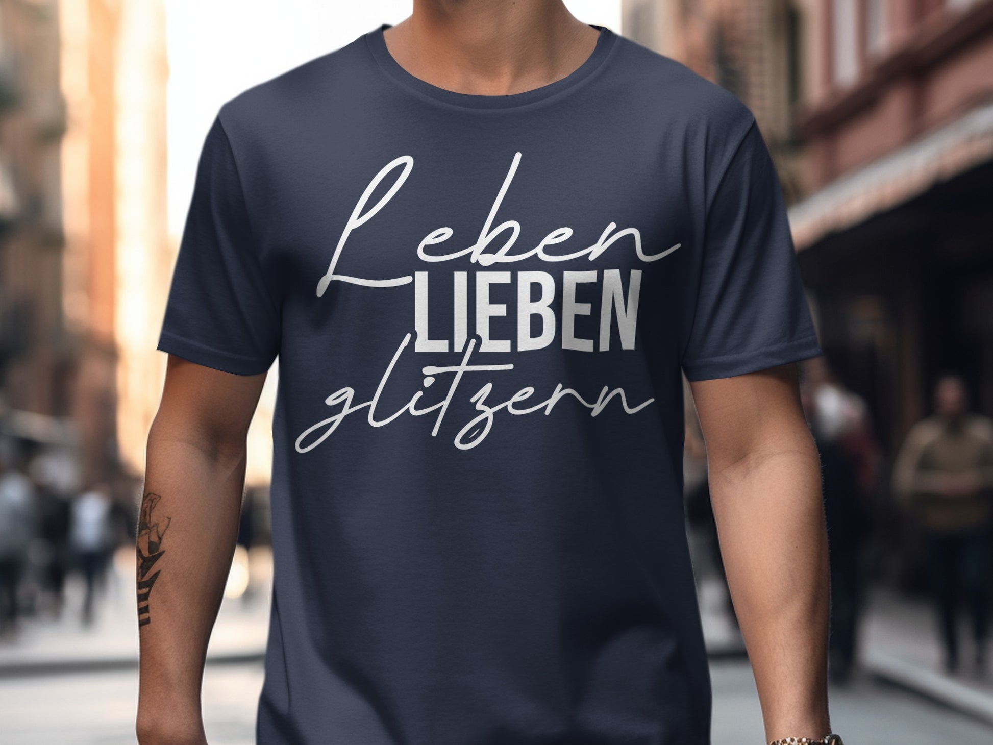 Leben Lieben Glitzern Graphic T-Shirt