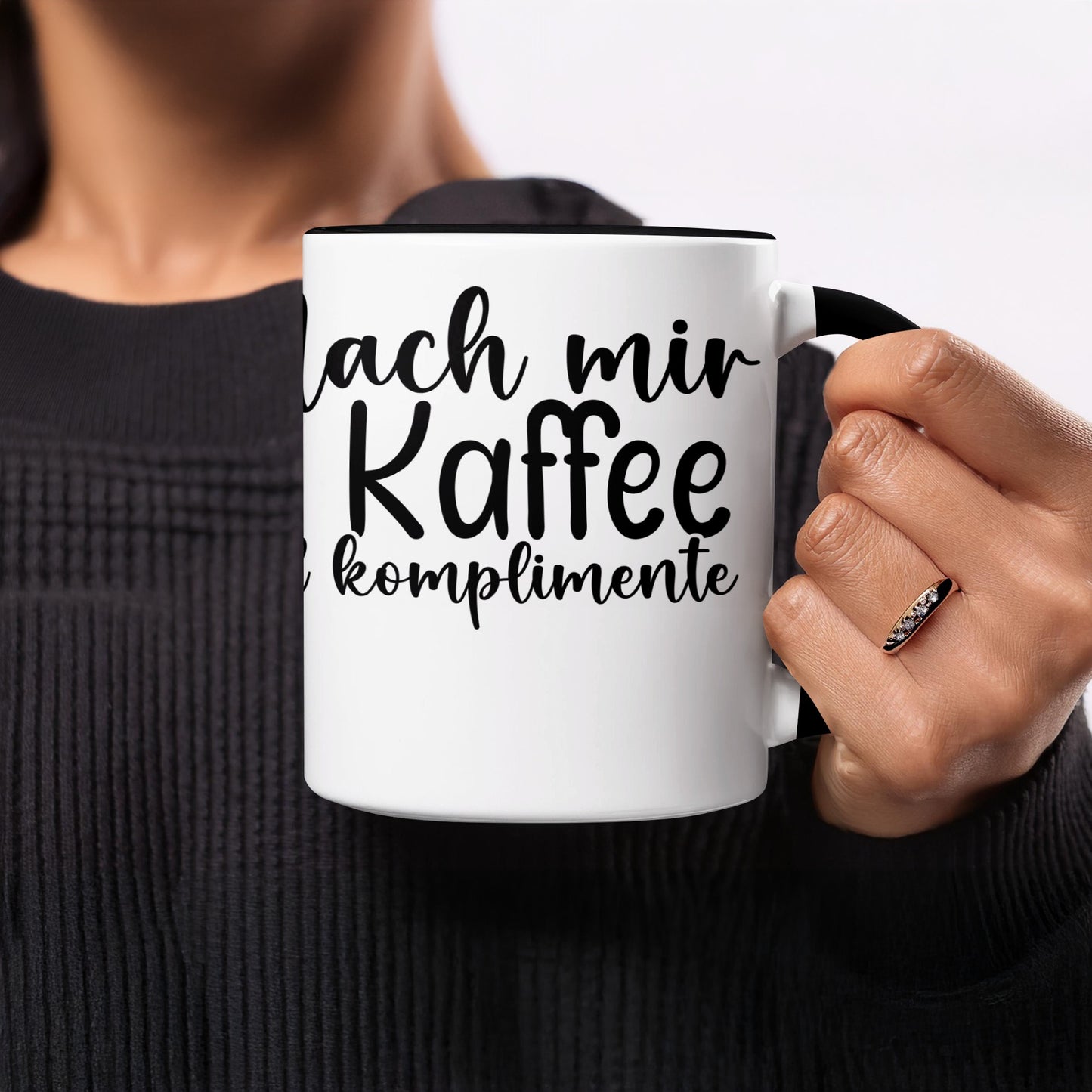 Lach mir Kaffee Tasse mit lustigem Zitat Becher