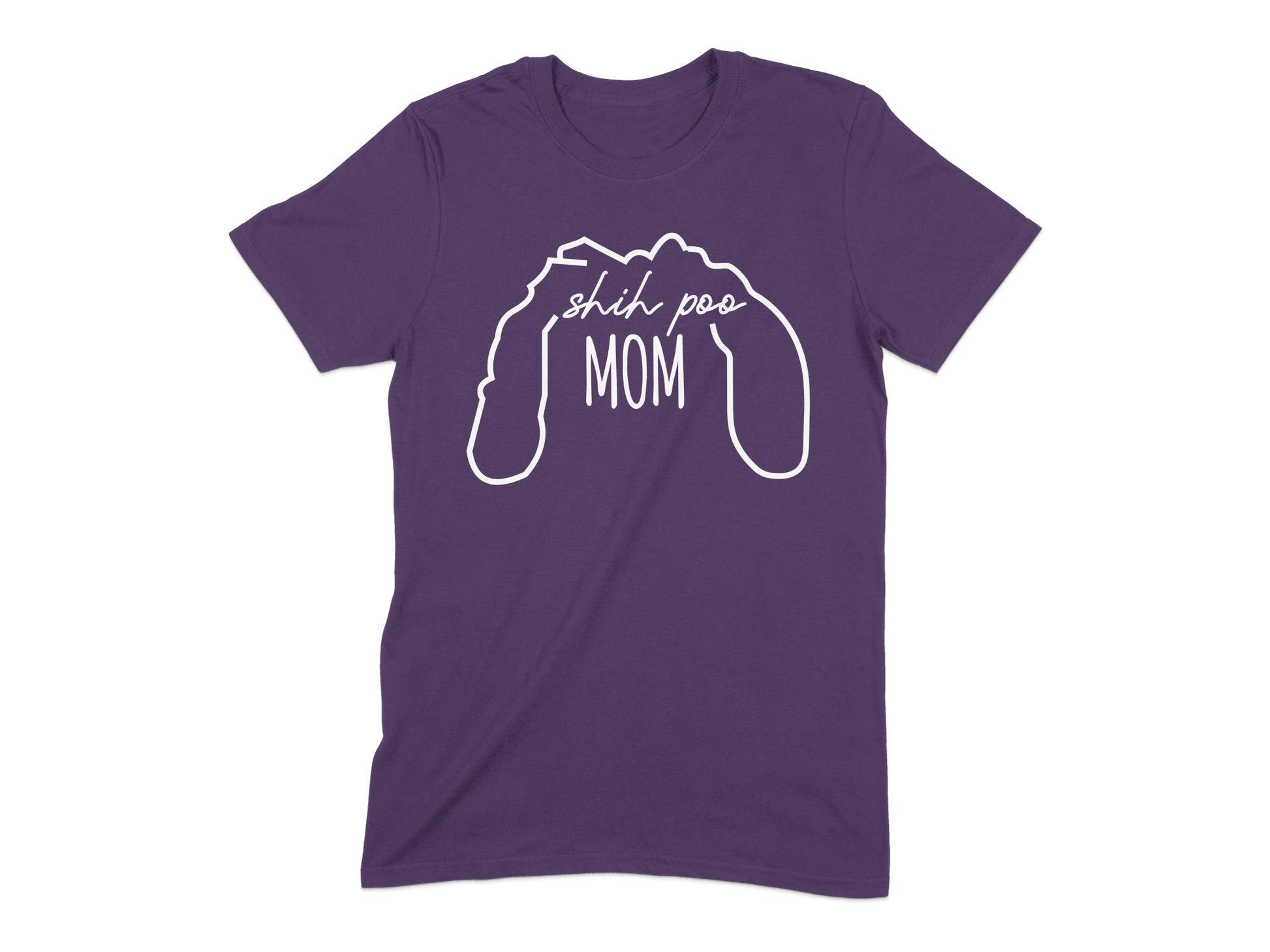 Shih Poo Mom Purple Graphic T-Shirt for Dog Lovers