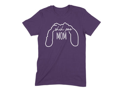 Shih Poo Mom Purple Graphic T-Shirt for Dog Lovers