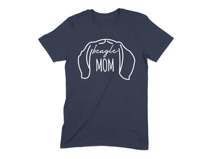 Beagle Mom Graphic Design on Dark Blue Apparel